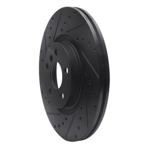 BMW X2 Brake Rotor (1) - Front Left - R1 Concepts - Drilled & Slotted - Black - `15-`25